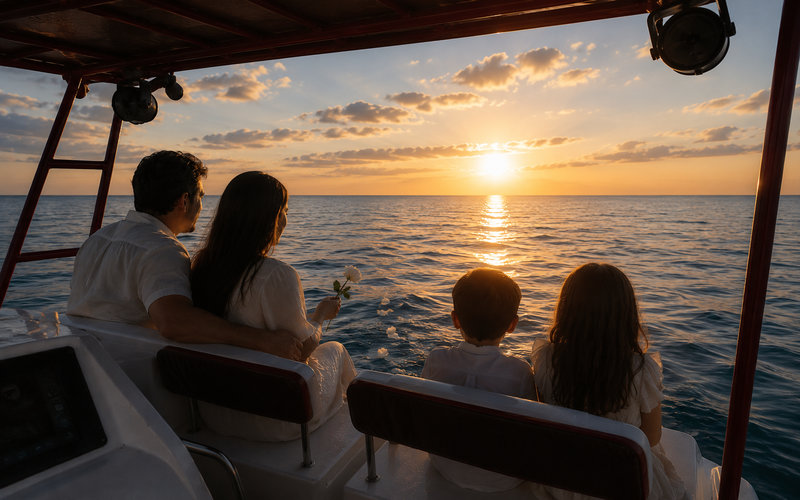 Private Memorial at Sea near Isla Mujeres